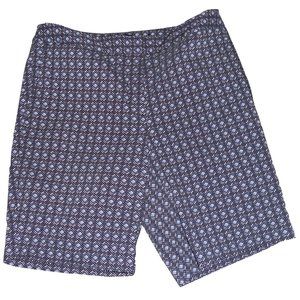 Mario Serrani 4 Blue Geometric Bermuda Shorts